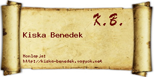 Kiska Benedek névjegykártya